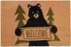 Hivvago 17" X 29" Natural And Black Coir Bear Outdoor Door Mat In Brown