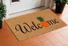 Hivvago 17" X 29" Natural And Black Pineapple Welcome Outdoor Coir Door Mat In Brown