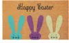 Hivvago 17" X 29" Natural Aqua And Purple Bunny Happy Easter Coir Outdoor Door Mat In Multi