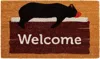 Hivvago 17" X 29" Natural Black And Brown Bear Welcome Outdoor Coir Door Mat In Multi