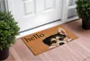 Hivvago 17" X 29" Natural Black And Brown Coir Welch Corgi Hello Outdoor Door Mat In Brown
