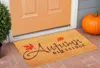 Hivvago 17" X 29" Natural Black And Orange Coir Autumn Blessings Outdoor Fall Door Mat In Brown