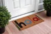 Hivvago 17" X 29" Natural Blue And Black Coir Hola Outdoor Door Mat In Brown
