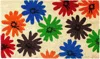 Hivvago 17" X 29" Natural Blue Green And Orange Floral Outdoor Coir Door Mat In Multi