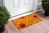 Hivvago 17" X 29" Orange Black And Yellow Coir Leaves Outdoor Fall Door Mat In Orange
