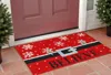 Hivvago 17" X 29" Red Black And White Coir Snowflake Believe Outdoor Christmas Door Mat In Red