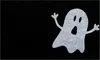 Hivvago 17" X 29" White And Black Ghost Coir Outdoor Halloween Door Mat In Black