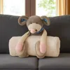 Hivvago 17" X 7" Gray And White Rat Fabric Throw Pillow In Neutral