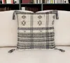 Hivvago 18" Beige And Black Southwestern Cotton Throw Pillow With Tassels In Neutral