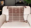 Hivvago 18" Beige And Brown Cotton Throw Pillow With Tassels In Brown
