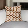 Hivvago 18" Beige And Brown Geometric Cotton Throw Pillow In Brown