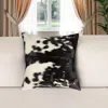 Hivvago 18" Black And White Cowhide Throw Pillow In Black