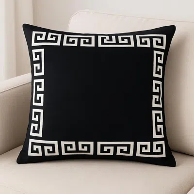 Hivvago 18" Black And White Geometric Fabric Throw Pillow