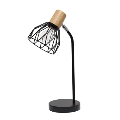 Hivvago 18" Black Iron Table Lamp With Black Globe Shade