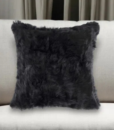 Hivvago 18" Black Wool Throw Pillow