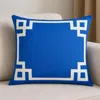 Hivvago 18" Blue And White Geometric Fabric Throw Pillow In Blue