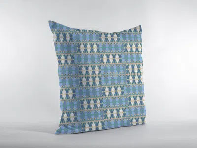 Hivvago 18" Blue Cream Spades Zippered Suede Throw Pillow