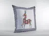 Hivvago 18" Blue White Boho Deer Zippered Suede Throw Pillow