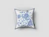 Hivvago 16" Blue White Wildflower Zippered Suede Throw Pillow In Multi