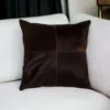 Hivvago 18" Chocolate Brown Cowhide Throw Pillow In Brown