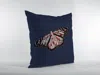 Hivvago 16" Denim Blue Butterfly Zippered Suede Throw Pillow