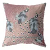 Hivvago 18" Dusty Pink Boho Bird Zippered Suede Throw Pillow In Pink