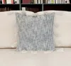 Hivvago 18" Gray And White Striped Cotton Throw Pillow With Tassels In Gray
