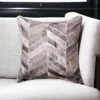Hivvago 18" Gray Chevron Cowhide Throw Pillow In Multi