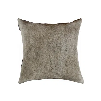 Hivvago 18" Gray Cowhide Throw Pillow