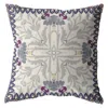 Hivvago 18" Gray Floral Frame Zippered Suede Throw Pillow In Multi