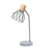 Hivvago 18" Gray Iron Table Lamp With Gray Globe Shade In Multi