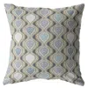 Hivvago 16" Gray Ogee Zippered Suede Throw Pillow In Multi