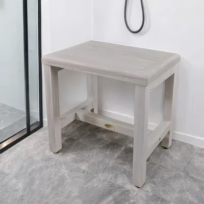 Hivvago 18" Gray Teak Rectangular Shower Bench