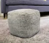 Hivvago 18" Gray Wool Cube Pouf Ottoman In Gray