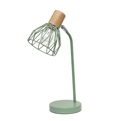 Hivvago 18" Green Iron Table Lamp With Green Globe Shade