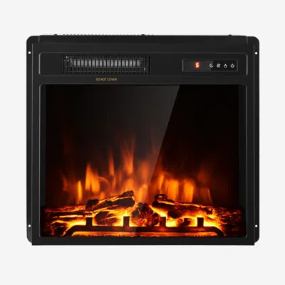 Hivvago 18 Inch 1500w Electric Fireplace Freestanding And Recessed Heater In Black