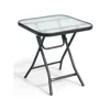 Hivvago 18 Inch Square Patio Bistro Table With Rustproof Frame