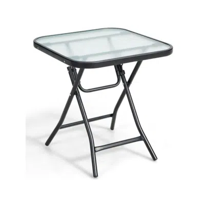 Hivvago 18 Inch Square Patio Bistro Table With Rustproof Frame