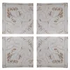 Hivvago 18 Inch Wall Art Panel Set Of 4, Square Split Image, Fir Wood, White, Brown In Gray