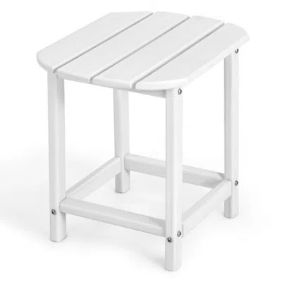 Hivvago 18 Inch Weather Resistant Side Table For Garden Yard Patio-black In Brown