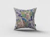 Hivvago 18" Lilac Green Hibiscus Zippered Suede Throw Pillow In Multi