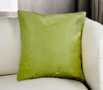 Hivvago 18" Lime Green Cowhide Throw Pillow