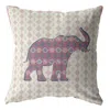 Hivvago 16" Magenta Elephant Zip Suede Throw Pillow