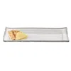 Hivvago 18 Mouth Blown Rectangular Edge Silver Serving Platter Or Tray