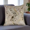 Hivvago 18" Natural And Gold Cowhide Throw Pillow In Gold