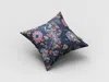 Hivvago 16" Navy Pink Peacock Zippered Suede Throw Pillow In Multi