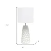 Hivvago 18" Off White Ceramic Geometric Table Lamp With Off White Drum Shade In White