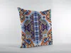 Hivvago 18" Orange Blue Boho Zippered Suede Throw Pillow In Multi