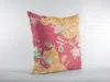Hivvago 16" Orange Red Garden Zippered Suede Throw Pillow In Pink
