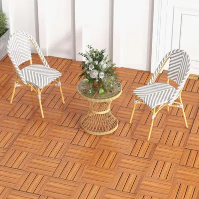 Hivvago 18 Pieces 12 X 12 Inch Interlocking Deck Tiles For 1.7ãž¡ Total Splicing Area-brown
